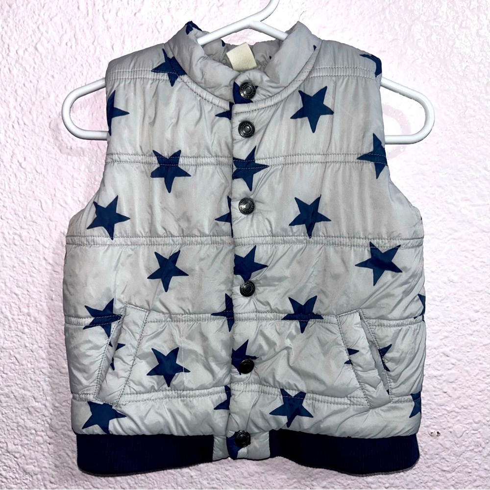 Tucker+Tate Boys 24 months Gray Navy Star Puffer Vest